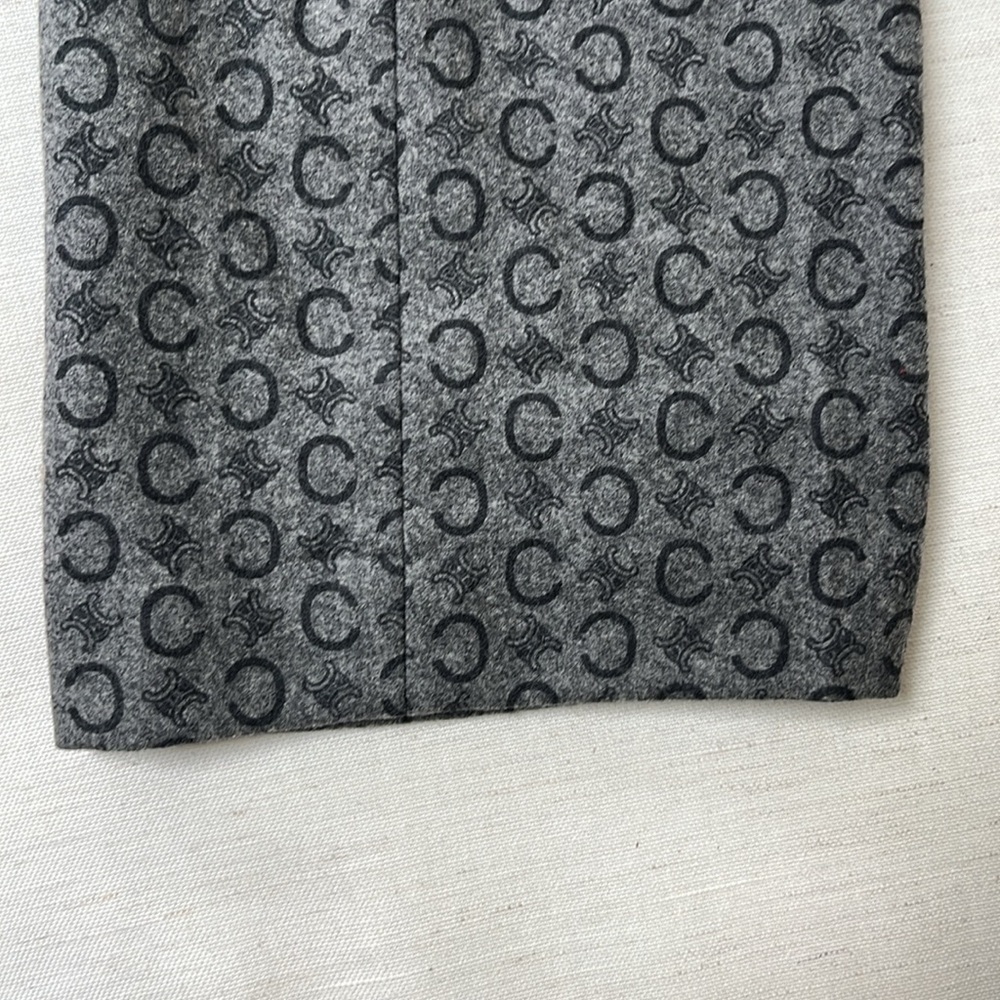 Celine Gray & Black Wool Dress Pants with Logo Size EU 38 - Picture 6 of 6